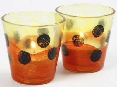 Lysglas med glasmaling